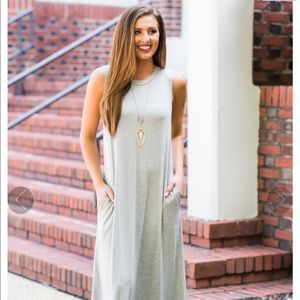 Sincerely Yours Maxi Dress- Cool Grey